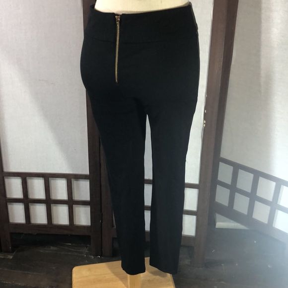 Princess Vera Wang self face faux leather legging sz 5 exposed gold back zipper - Picture 6 of 12